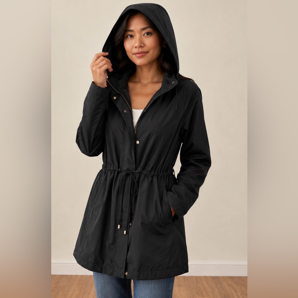 Ava & Viv Black Water-Resistant Anorak Jacket